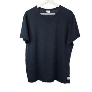 Reigning Champ Men's Short Sleeve Crew Neck Pima Cotton Shirt, Black, Size L